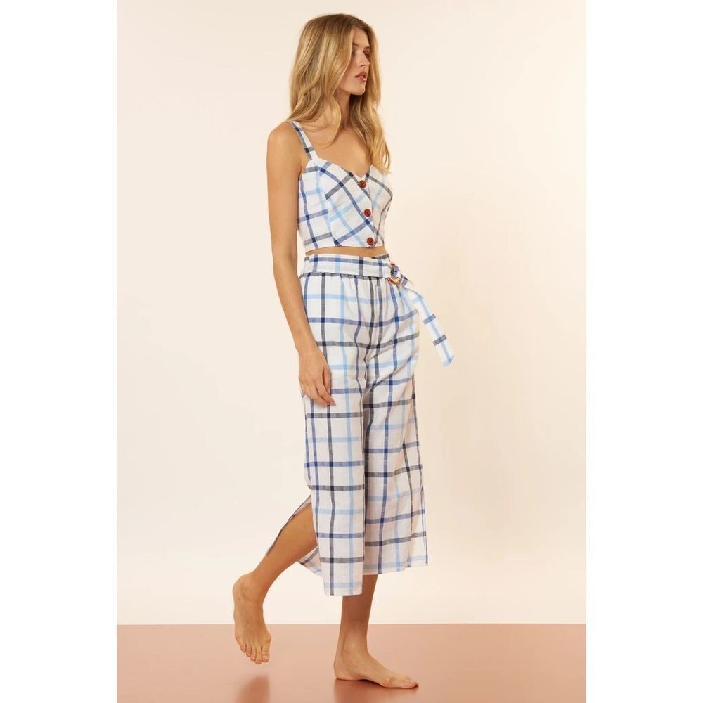 Red Carter Linen Plaid Set - Picture 2 of 7